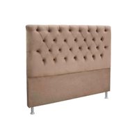 Cabeceira Cama Box Estofada Queen Queen Embaixatriz Plus Suede Bege - Simbal