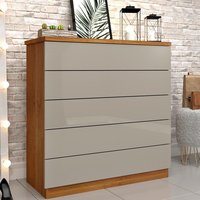 Cômoda Solteiro Premium c/ 5 Gavetas Branco/Neve - Tcil Móveis