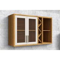 Armário Aéreo Cozinha Modulado Tempranillo 2 Portas 120cm Amendoa/Off White - Ronipa