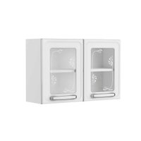 Armário Aéreo Cozinha Modulado  Evidence 7006 2 Portas c/Vidro Branco - Bertolini