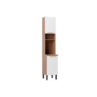 Torre Quente de Cozinha Paneleiro Thela Avelã 1 Forno 2 Portas 40cm Mel/Branco - Telasul