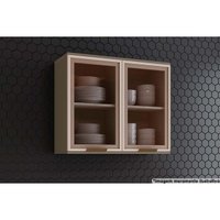 Armário Aéreo p/ Cozinha Connect 2 Portas c/Vidro 80cm Duna - Henn