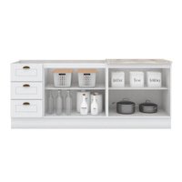 Kit de Cozinha Modulada 3 Peças Americana (2 Balcões. 1 Complemento) Branco - Henn