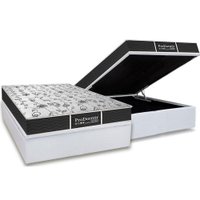 Cama Box Baú Casal: Colchão Molas Probel Prolastic ProDormir Sleep + Base CRC Courano White(138x188)