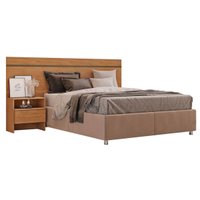 Cabeceira Cama Box Madeirado Casal Prime c/ 1 Mesa Freijo Cumaru - Novo Horizonte