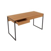 Mesa Secretária Escritório ME4156 c/ 1 Gaveta Amêndoa/Preto - Tecno Mobili