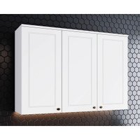 Armário Aéreo p/ Cozinha Americana c/ 3 Portas 120cm Branco - Henn
