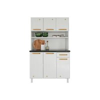 Armário Aéreo Cozinha Modulado Diamante Smart c/ 6 Portas e 1 Gaveta 105cm Branco - Telasul