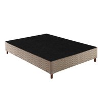 Cama Box Base Casal Sommier Rústico Bordado Clean (138x188x30) - Paropas