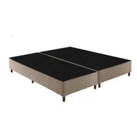 Cama Box Base King Sommier Rústico Bordado Clean (193x203x30) - Paropas