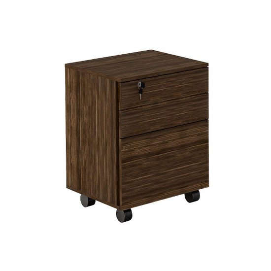 Gaveteiro p/ Escritório ME4148 c/ 3 Gavetas e 1 c/ Chave Nogal - Tecno Mobili