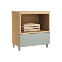 Balcão de Cozinha Marquesa Forno 1 Gaveta c/ Tampo 80cm Nature/Verde - Nesher
