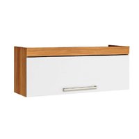 Armário de Cozinha Modulado  Burguesa c/ 1 Porta Basculante Freijó/Branco - Nesher