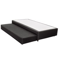 Cama Box Base c/Auxiliar Solteiro MH1453 Bordado Black (88x188x32) - Herval