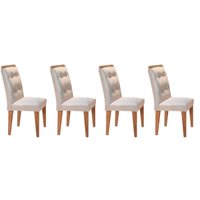 Cadeira Sala de Jantar Imperatriz Kit 4 Un Imbuia/Veludo Creme - Rufato