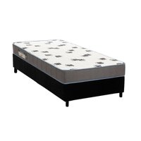 Cama Box Solteiro: Colchão Espuma D33 Ortobom Light Saúde + Base CRC Suede Black(88x188)