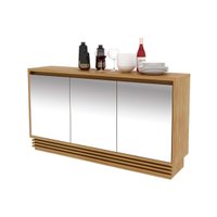 Buffet de Sala Jantar BB2609 3 Portas c/ Espelho e 1 Gaveta Natural - Tecno Mobili