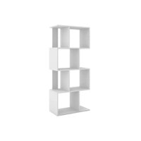 Estante Livreiro de Escritório ESM218 c/ 4 Nichos Branco - Movelbento