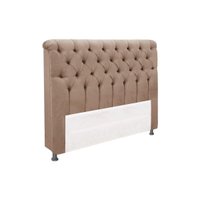 Painel de Cama Box Estofada Solteiro Imperatriz Suede Bege - Simbal