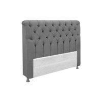 Painel de Cama Box Estofada Solteiro Imperatriz Suede Cinza - Simbal