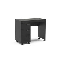 Mesa Escrivaninha Casal Osaka c/ 3 Gavetas e Rodízios Preto - Politorno