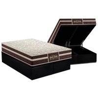 Cama Box Baú Queen: Colchão Ortopédico Probel Guarda Costas Extra Firme + Base CRC Suede Black(158x198)