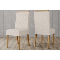 Kit 2 Cadeiras Sala Jantar Nina 2 Un Nature/Veludo Light Linho - Henn