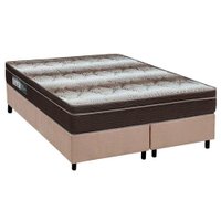 Cama Box Queen: Colchão Ortopédico Ortobom Light OrtoPillow + Base CRC Suede Clean(158x198)