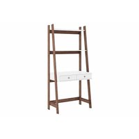Estante Livreiro de Escritório RT3120 c/ 2 Prateleiras Rustico/Branco - Movelbento