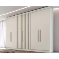 Guarda Roupa Casal Potente c/6 Gavetas e 6 Portas c/ 2 Ripadas Off White - Europa