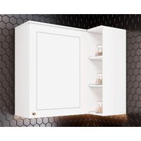 Armário Aéreo Cozinha Modulado  Canto Reto Americana c/ 1 Porta Branco - Henn