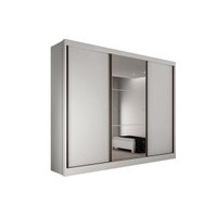 Guarda Roupa Casal 3 Portas de Correr e 8 Gavetas c/ 1 Espelho Diamond/Toulon Plus Branco - Novo Horizonte