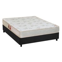 Cama Box Casal: Colchão Espuma D33 Castor Sleep Max Relax + Base CRC Suede Gray(138x188)