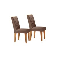 Cadeira Sala de Jantar Londrina Kit 2 Un Imbuia/Veludo Capuccino - Rufato