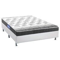 Cama Box Casal: Colchão Espuma Probel Guarda Costas Resistente + Base CRC Courano White(138x188)
