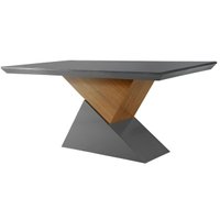 Mesa para Cozinha Dubai + Tampo Madeirado Vidro Reto 180x90cm Grafite/Imbuia-Vidro Grafite - Rufato