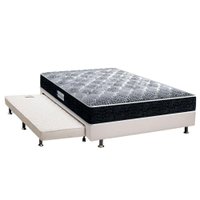 Cama Box c/Auxiliar Casal: Colchão Ortopédico Probel D33EP Advanced Tech1500 + Base CRC Courano Branco(138x188)