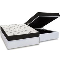 Cama Box Baú Casal: Colchão Espuma D45 Ortobom Light Saúde OrtoPillow + Base CRC Courano White(138x188)