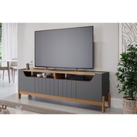 Home para TV Moema até 70 Polegadas c/ 4 Portas e 2 Nichos Grafite/Nature - Permóbili