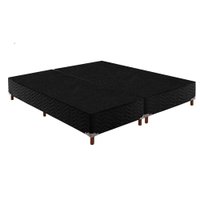 Cama Box Base King Sommier Rústico Bordado Black (193x203x30) - Paropas