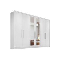 Guarda Roupa 6 Portas  e 6 Gavetas c/ Espelho Robust Plus Branco - Novo Horizonte