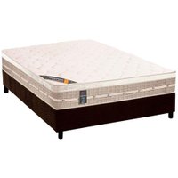 Cama Box Casal: Colchão Molas Bonnel Castor Tecnopedic Premium + Base CRC Suede Brown(138x188)