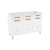 Módulo Cozinha Telasul Mirage New Balcão  3 Portas e 3 Gavetas c/ Tampo Branco