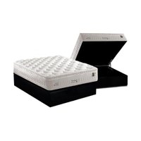 Cama Box Baú Casal: Colchão Molas Ensacadas Anjos MasterPocket Impressione + Base CRC Suede Black(138x188)