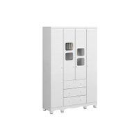 Guarda Roupa Infantil Uli c/ 4 Portas e 3 Gavetas Branco - Peroba