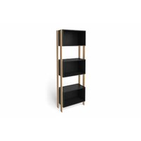 Estante para Sala RT3093 c/ 3 Nichos Rustico/Preto - Movelbento