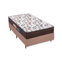 Cama Box Solteiro: Colchão Anatômico Polar D28/EP Orthoface + Base CRC Rústico Clean(88x188)