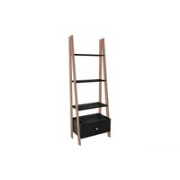 Estante de Livros RT3091 c/ 3 Prateleiras Preto/Rustico - Movelbento