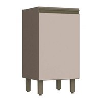Gabinete de Cozinha Modulado Balcão Connect c/ 1 Porta s/ Tampo 40cm Off White - Henn