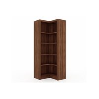 Módulo de Quarto Casal Closet Canto Oblíquo ME4132 c/ 4 Prateleiras Aberto s/ Portas Nogal - Tecno Mobili